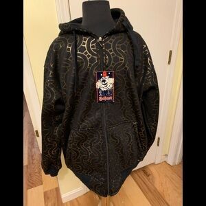 Safari brand chain overlay metallic print hoodie Medium NWT